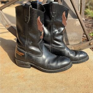 Harley-Davidson Black Leather Moto Boots
